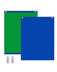 Blue & Green Background with Wall Hooks