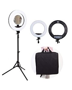 18" LED Ring Light | 45W 5800K Adjustable Power With Mirror| Life of Photo