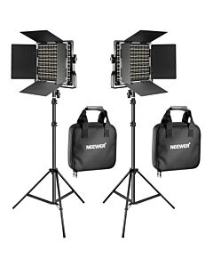 NEEWER 2 Pack Bi-Color 660 LED Video Light and Stand Kit