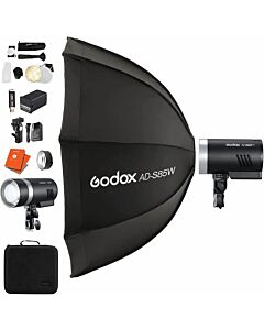 Godox AD300 Pro Portable Flash Head with AD-S85 White Softbox 