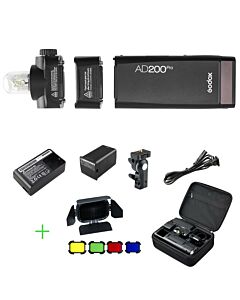 Godox AD200 Pro 200Ws Portable Flash | 200Ws Studio Flash TTL HSS Compact Strobe Light | Battery Powered Bowens Fit 0.01-1.8s Recycling Time | Location and Outdoor Portrait Event Sports Photography