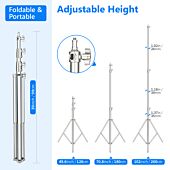 NEEWER 260cm Stainless Steel Photography Light Stand