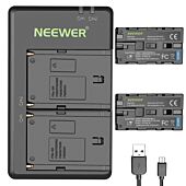 NEEWER NP-F970 6600mAh Li-ion Replacement Battery Set for Sony 2 Pack