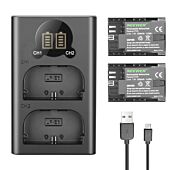 NEEWER 2-Pack LP-E6N Canon Replacement Battery Charger Set