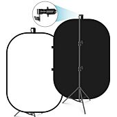 NEEWER 1.5x2M 2-in-1 Collapsible Backdrop Kit Black/White