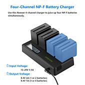 NEEWER 4-Pack NP-F970 Battery Set for Sony