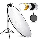 NEEWER 43"/110cm Light Reflector with Metal Clamp and Stand