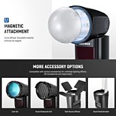 NEEWER Z1 TTL Round Head Flash Speedlite with Magnetic Dome Diffuser 