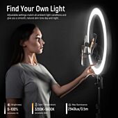 NEEWER RP19H 19 Inch LED Ring Light With 3 Phone Holders