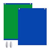 Blue & Green Background with Wall Hooks