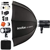 Godox AD300 Pro with AD-S85 Silver Softbox
