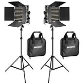 NEEWER 2 Pack Bi-Color 660 LED Video Light and Stand Kit