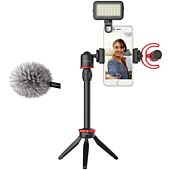 Boya BY-VG350 | Smartphone Vlogging Kit | with LED Light and Tripod 