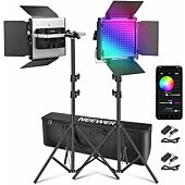 NEEWER 2 Pack 660 PRO II LED Video Light Stand Kit