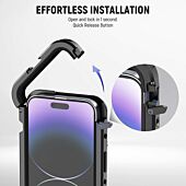 NEEWER Aluminum Alloy Phone Cage for iPhone 14 Pro/14 Pro Max