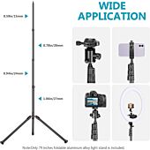 Neewer 78.7 Inches/200CM Photography Tripod Light Stand, Foldable and Adjustable, Aluminium Alloy, for Photo Studio Cameras, Lights, Softboxes, Umbrellas and More, Carrying Case Included