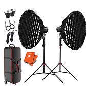 Godox Twin ML60 Kit with Gridded 85cm Octa Softboxes and Bag