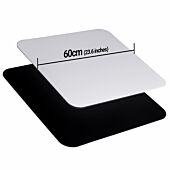 Lencarta 60 x 60cm / 24” x 24” Black and White Reflective Product Photography Background Display Table Top Shooting Board | Set of 2