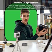 Content Creator Pop Up Portable Greenscreen Background | 100 x 150cm Green & Blue Chromakey 