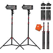 Godox AD200 Pro 200Ws Portable Flash Twin Kit | with Two 265cm Lightstands