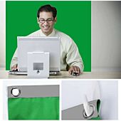Visico T Stand with 1.5x2 Green & Grey Screen Background