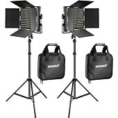 NEEWER 2 Pack 660 Pro RGB LED Video Light with Barndoors