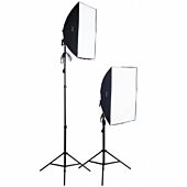 2800W 5400K Continuous Lighting Kit, 2 Softbox 2 Stands 8 Bulbs 1 Bag Graded C