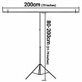 T Stand Background Support Kit 2x2m 6.5x6.5” | Adjustable Tripod Stand | Crossbar | By Hakutatz