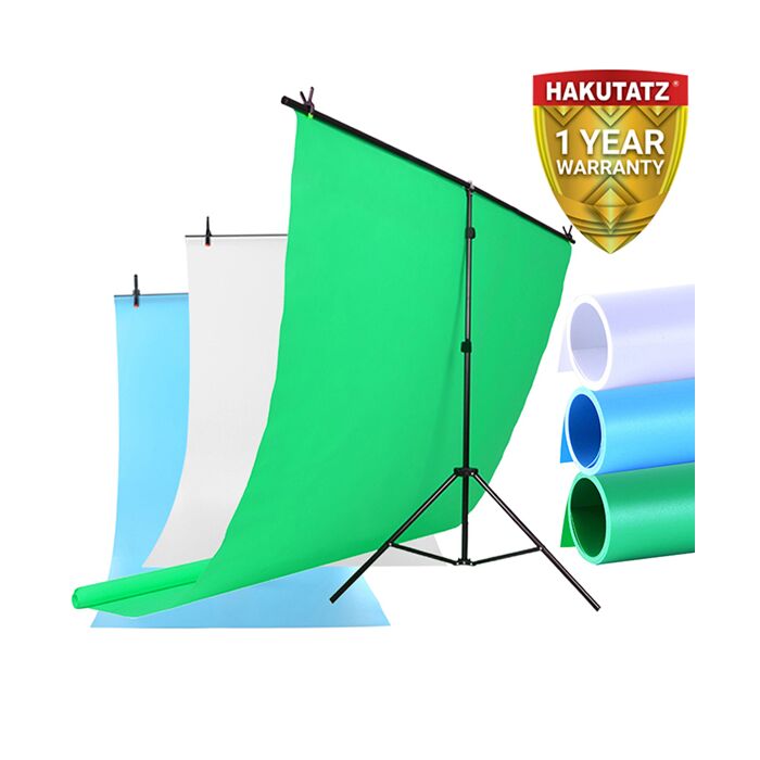 PVC Background with T Stand | Blue, White & Green |  1.2x2m
