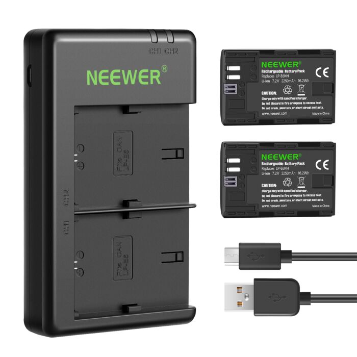 NEEWER LP-E6NH R6 II Replacement Li-Ion Battery Set For Canon