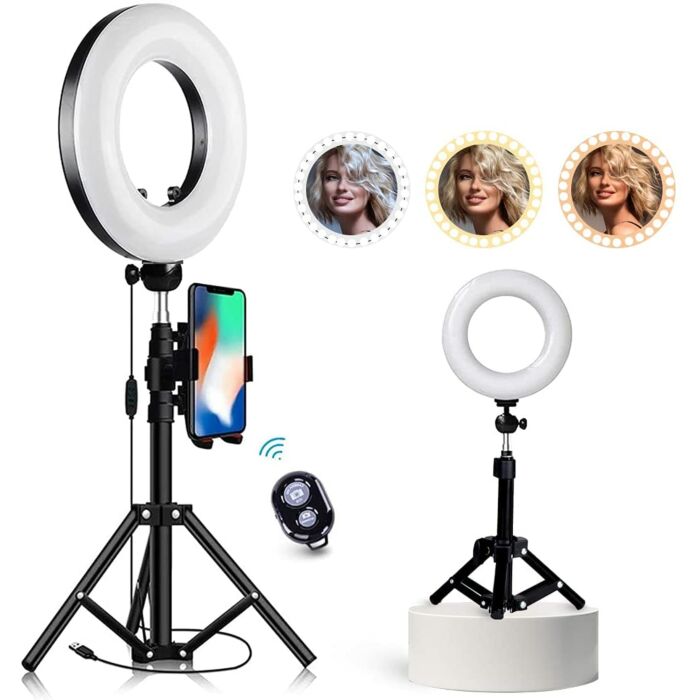 [AS NEW] USB Ring Light With Tripod Stand and Mirror