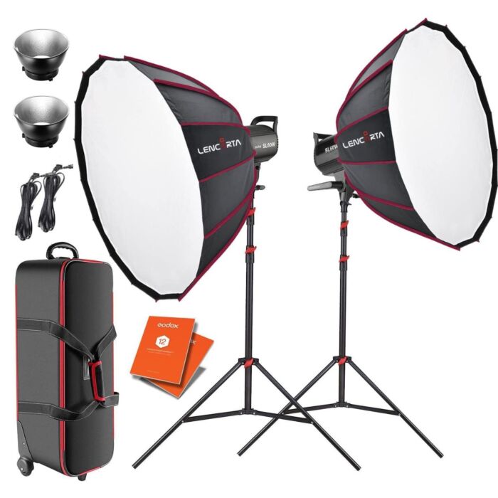 Godox Twin SL-60W Kit with EQ-Pro 80cm Octa Softboxes and Bag