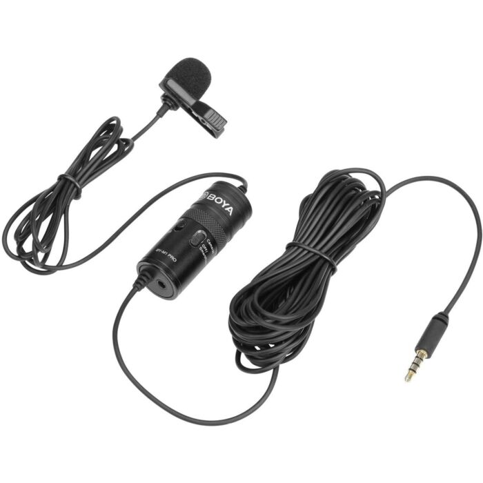 Boya BY-M1 Microphone | Pro Universal Lavalier Clip-on Mic | for Cameras and Smartphones