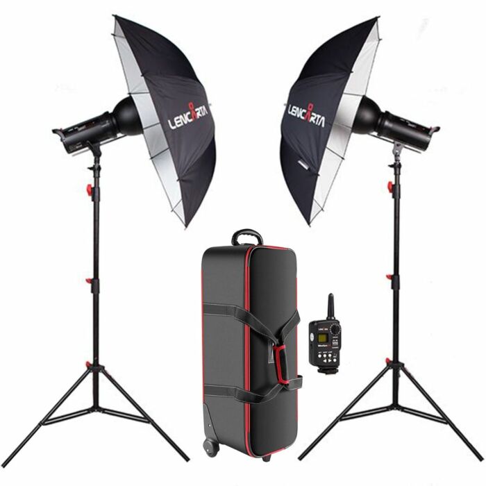 Lencarta Smartflash 4 Studio Flash Head & Umbrella Twin Lighting Kit | 600w | Studio Flash Lighting Kit
