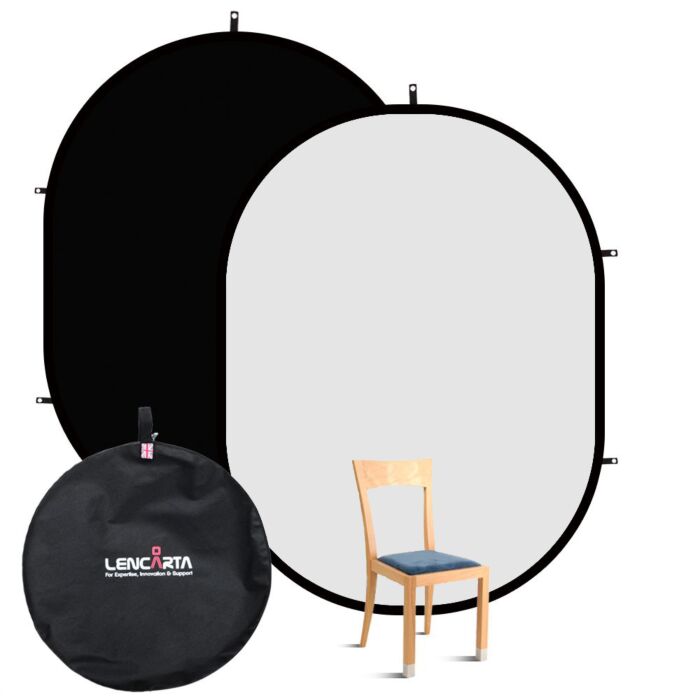 Lencarta Reversible Folding Background | Black and White | 150 x 200cm