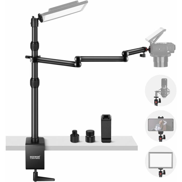 NEEWER TL253A+MH022 Upgraded Tabletop Camera Mount Stand