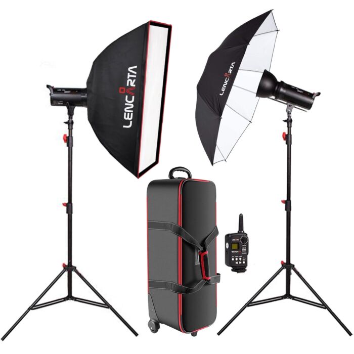 Smartflash 4 600Ws Twin Umbrella and Softbox Kit + Remote Trigger