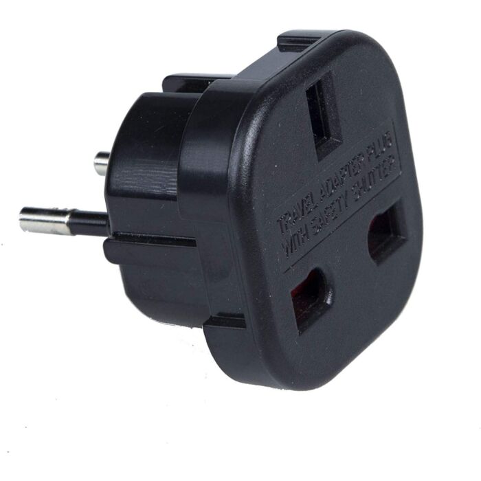 UK to EU Travel Adapter | Black