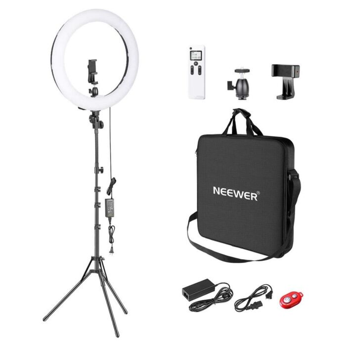 Neewer RP19H 19 Inch LED Ring Light With Kit 3 Phone Holders