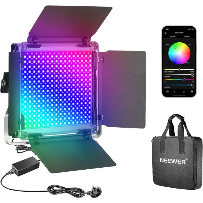 Neewer 660 PRO RGB Led Video Light with Barndoors