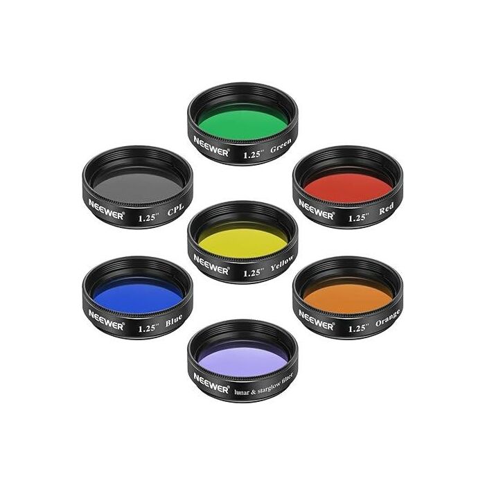 NEEWER 1.25" Telescope Moon Filter CPL Filter & 5 Color Filters