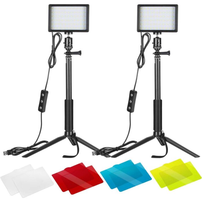 Neewer LED Video Light with Tripod Stand 2 Pack