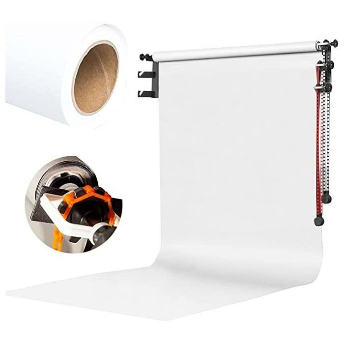 Lencarta White Paper Background | 1.35m Width 10m Length | Wall Hanging Roller
