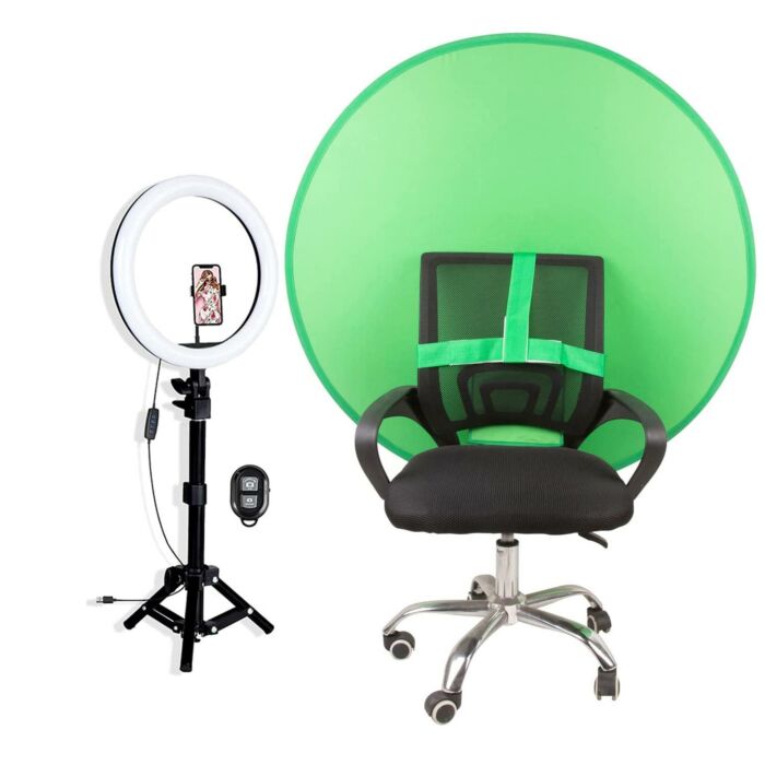 110cm Greenscreen Chair Background and Ring light Kit