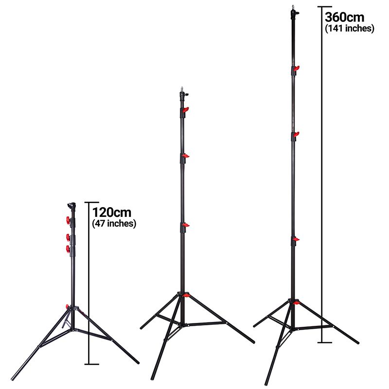 Professional 3.6m Pack of Two Photography Light Stand Air Damped Unbreakable 